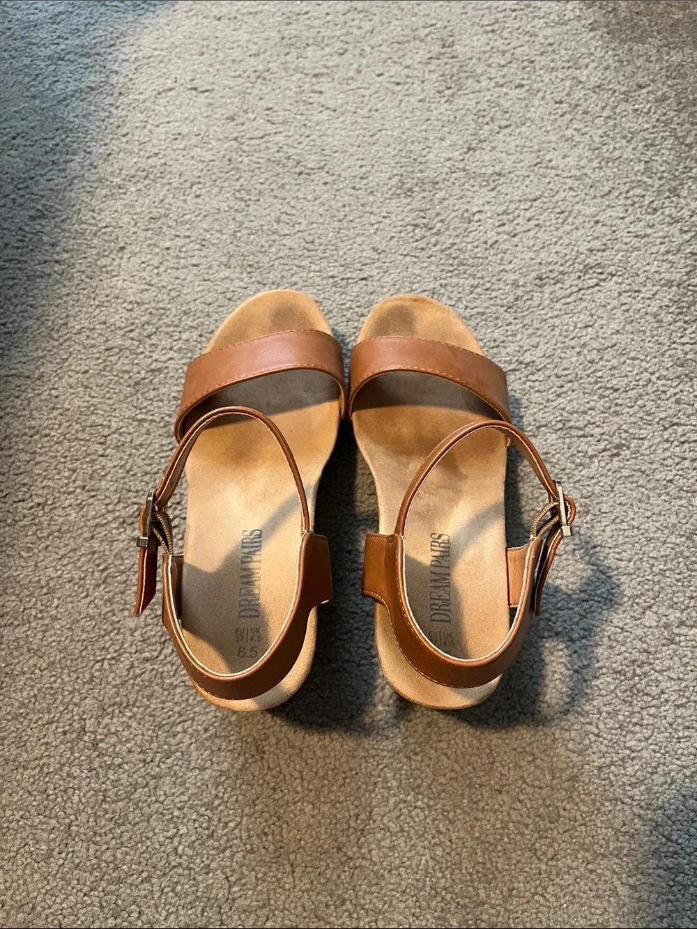 Women's Tan Ankle-Strap Sandals Size 6.5